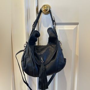 HYPE black leather shoulder bag